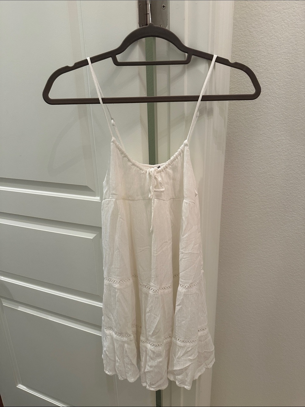 Garage White Spaghetti-Strap Mini Dress